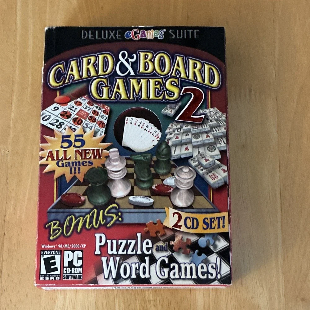 eGames Card & Board Games 2 Deluxe Suite PC CD-ROM for Windows 98/Me/2000/XP